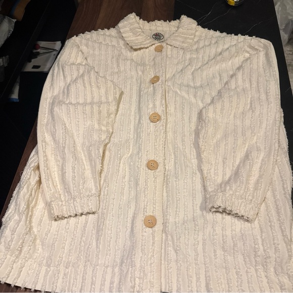 Cream Textured Men's Jacket - Picture 2 of 7